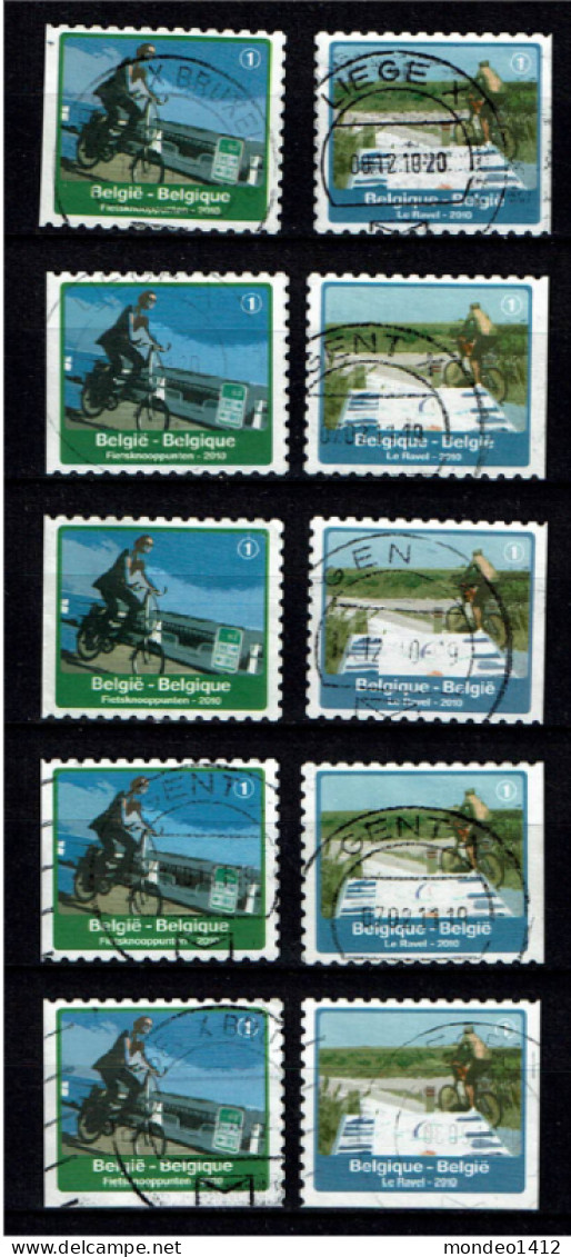 België OBP 4054/4055 - Zegels Uit Boekje B114 - Fietsen, Cycles, Bicycles - Used Stamps