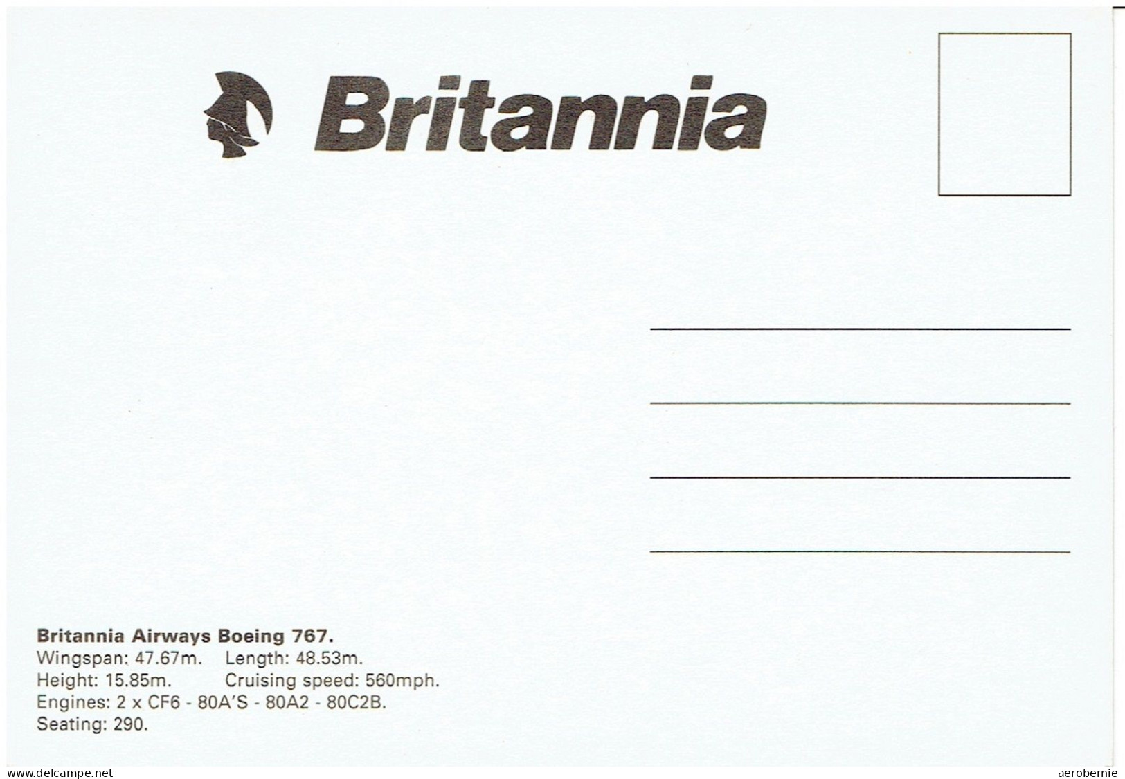 BRITANNIA AIRWAYS - Boeing 767-200 (Airline Issue) - 1946-....: Modern Tijdperk