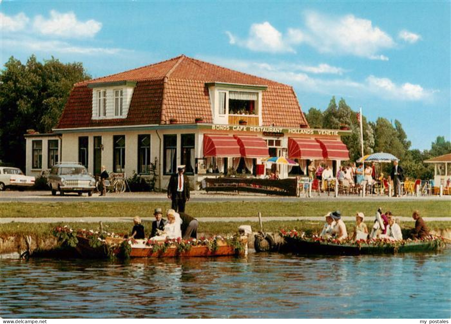 73884952 Giethoorn NL Bondscafe Restaurant Hollands Venetie Hochzeits Bootsparti - Autres & Non Classés