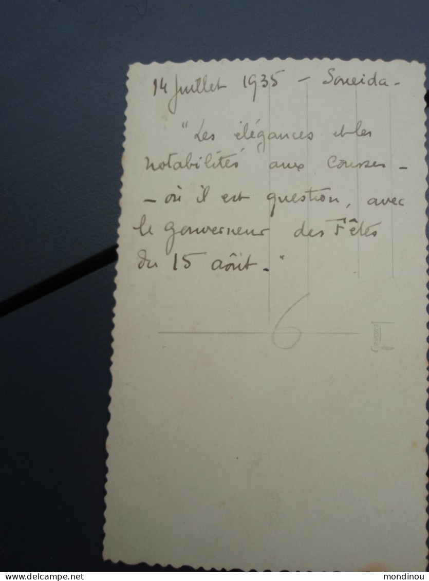 Cpa-photo Soueida 14/07/1935 "Les Elégances Et Les Naotabilités" Aux Courses ... Gouverneur Fêtes Du 15 Août. - Syrië