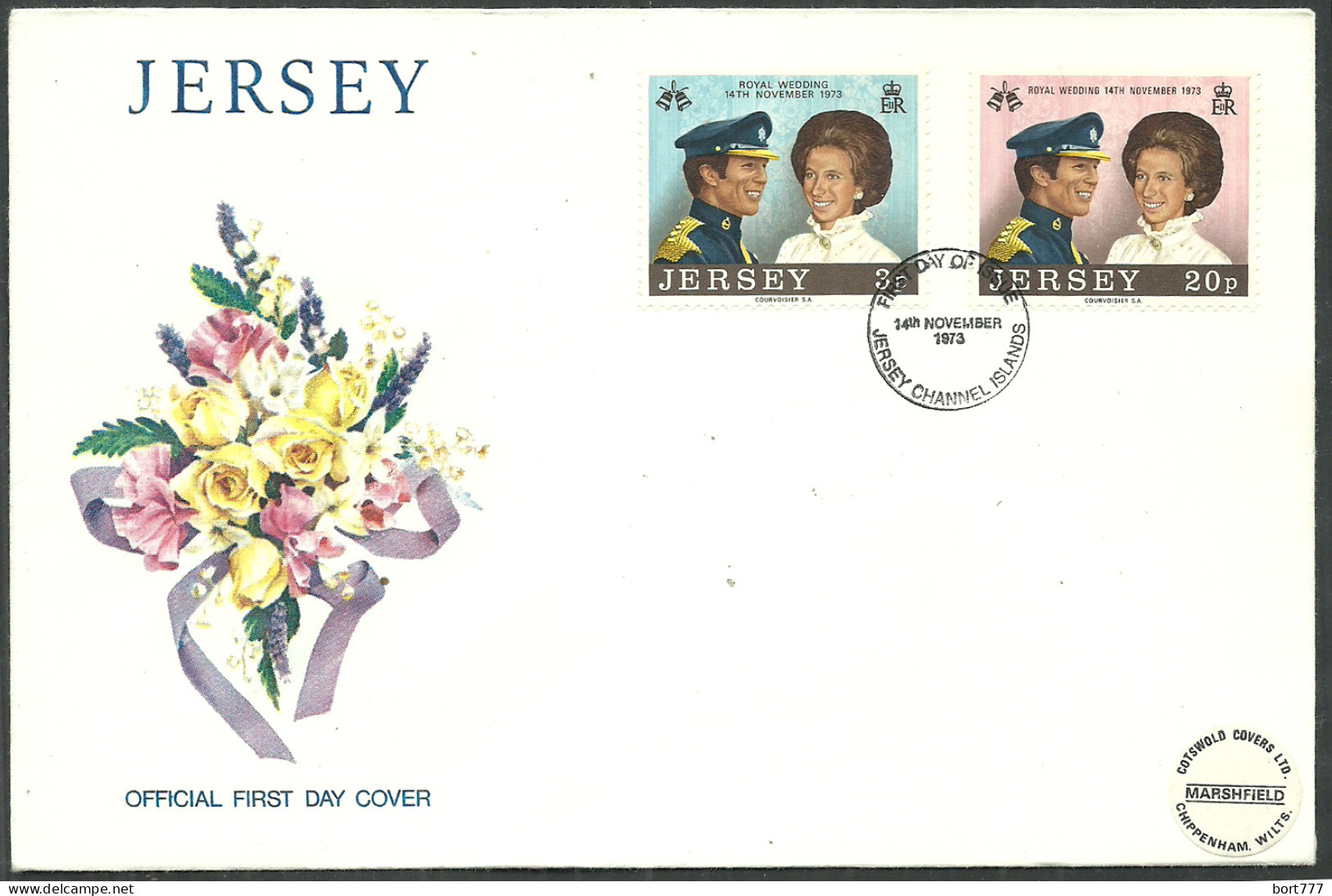 JERSEY 1973 FDC COVER - Royal - Jersey