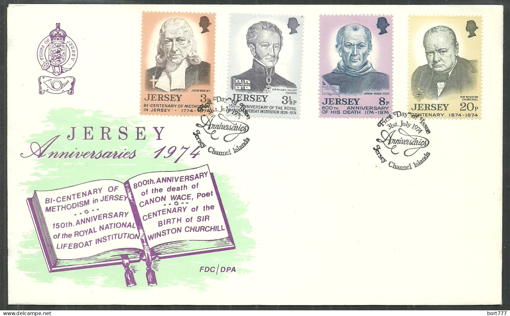 JERSEY 1974 FDC COVER  - Jersey