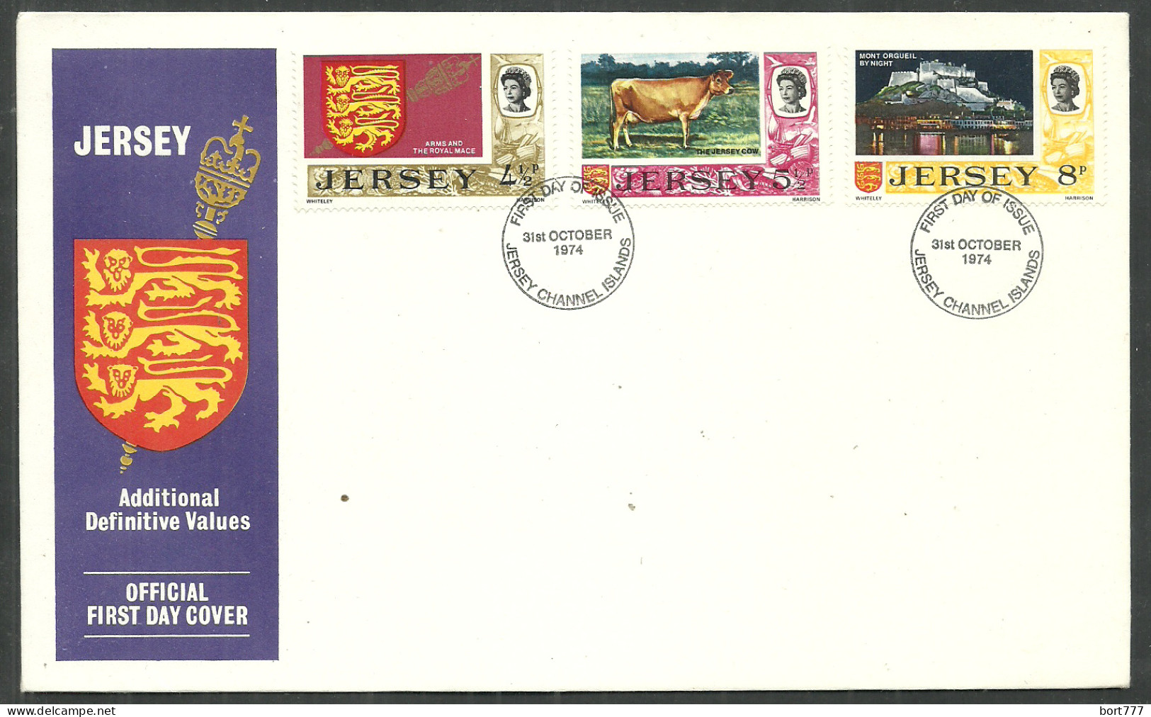 JERSEY 1974 FDC COVER - Animals - Jersey