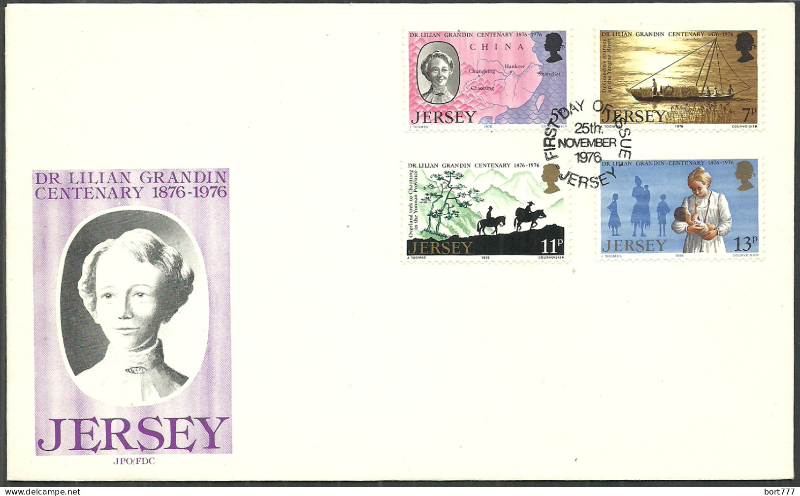 JERSEY 1976 FDC COVER - Ships - Jersey