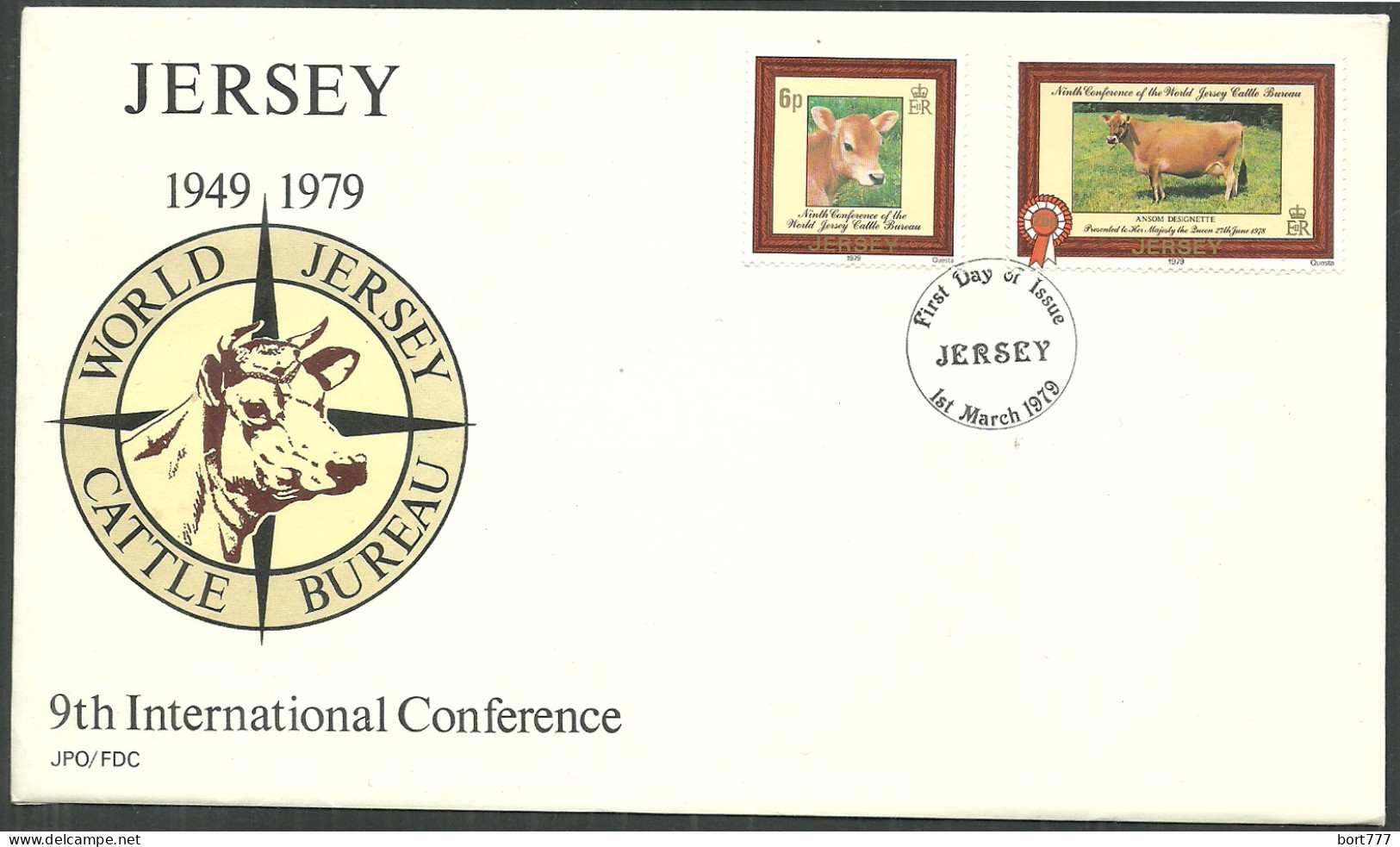 JERSEY 1979 FDC COVER - Animals - Jersey