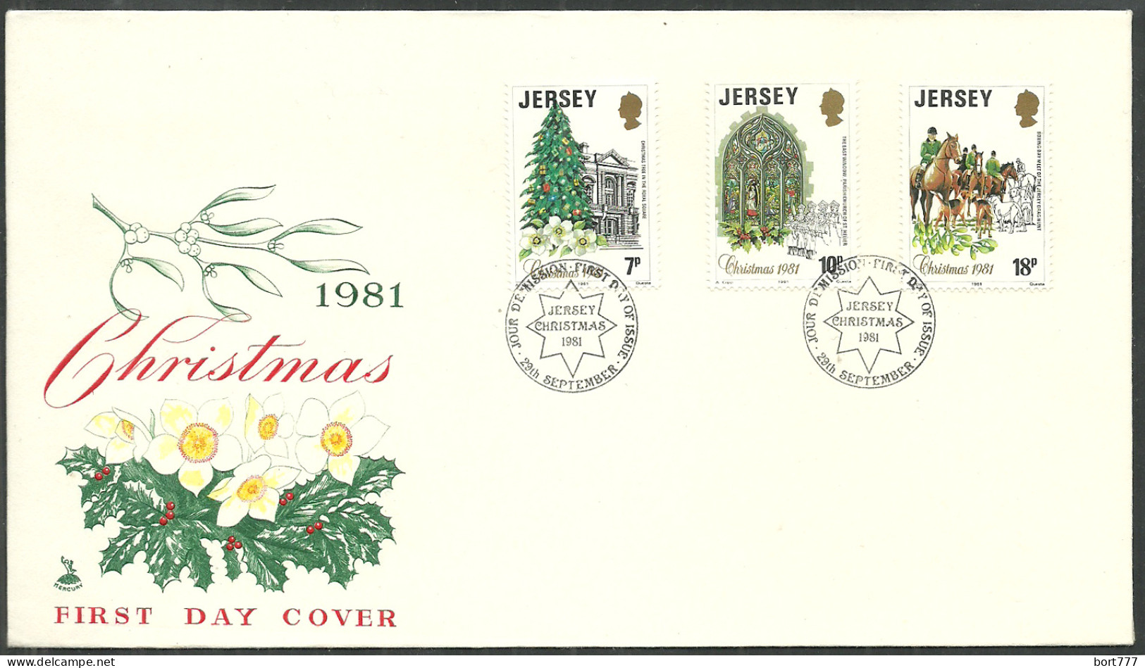 JERSEY 1981 FDC COVER - Christmas - Jersey