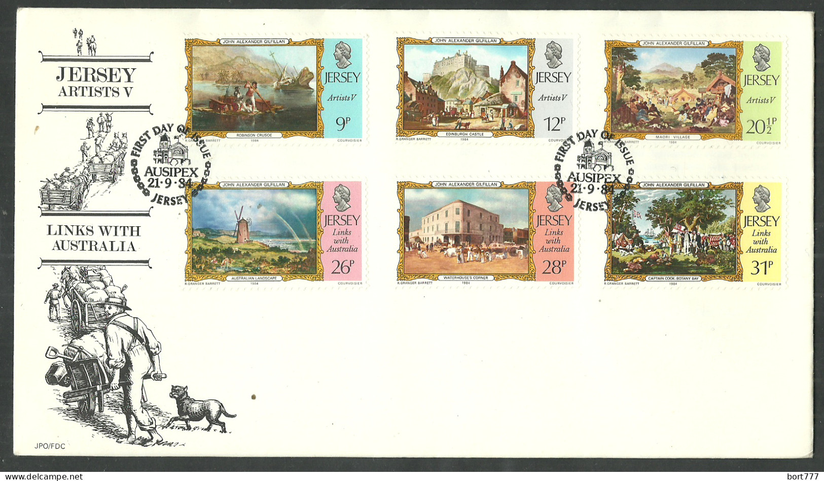 JERSEY 1984 FDC COVER - Painting - Jersey
