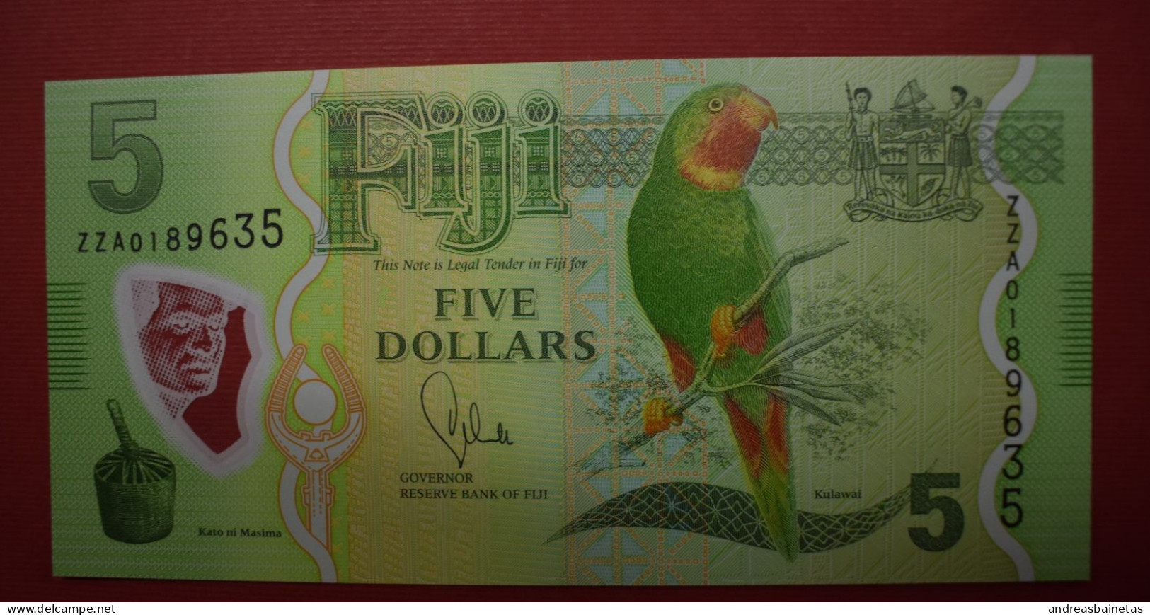 Banknotes  Fiji 5 Dollars P#115r - Replacement Note: Serial # Prefix ZZA - Fidji