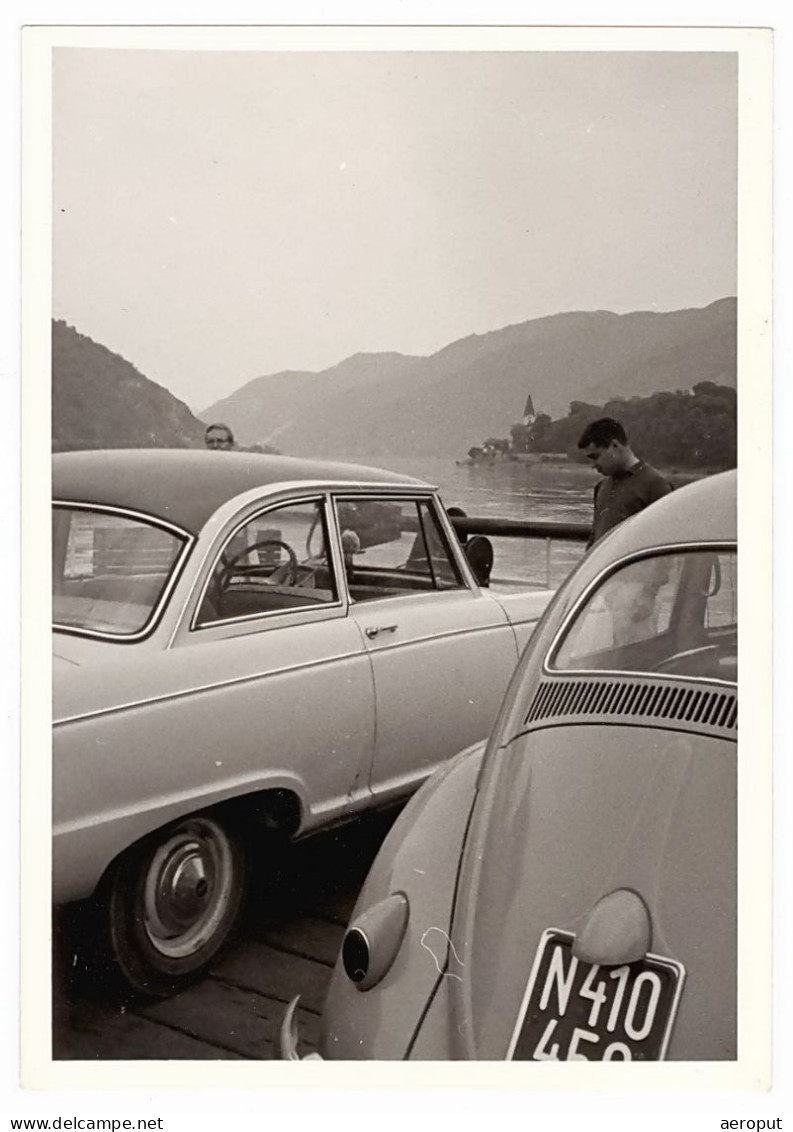 Photo Ancienne, Automobile, Voiture VW Beetle Sur Le Ferry, Plaque D'immatriculation, Autriche 1967 - Cars