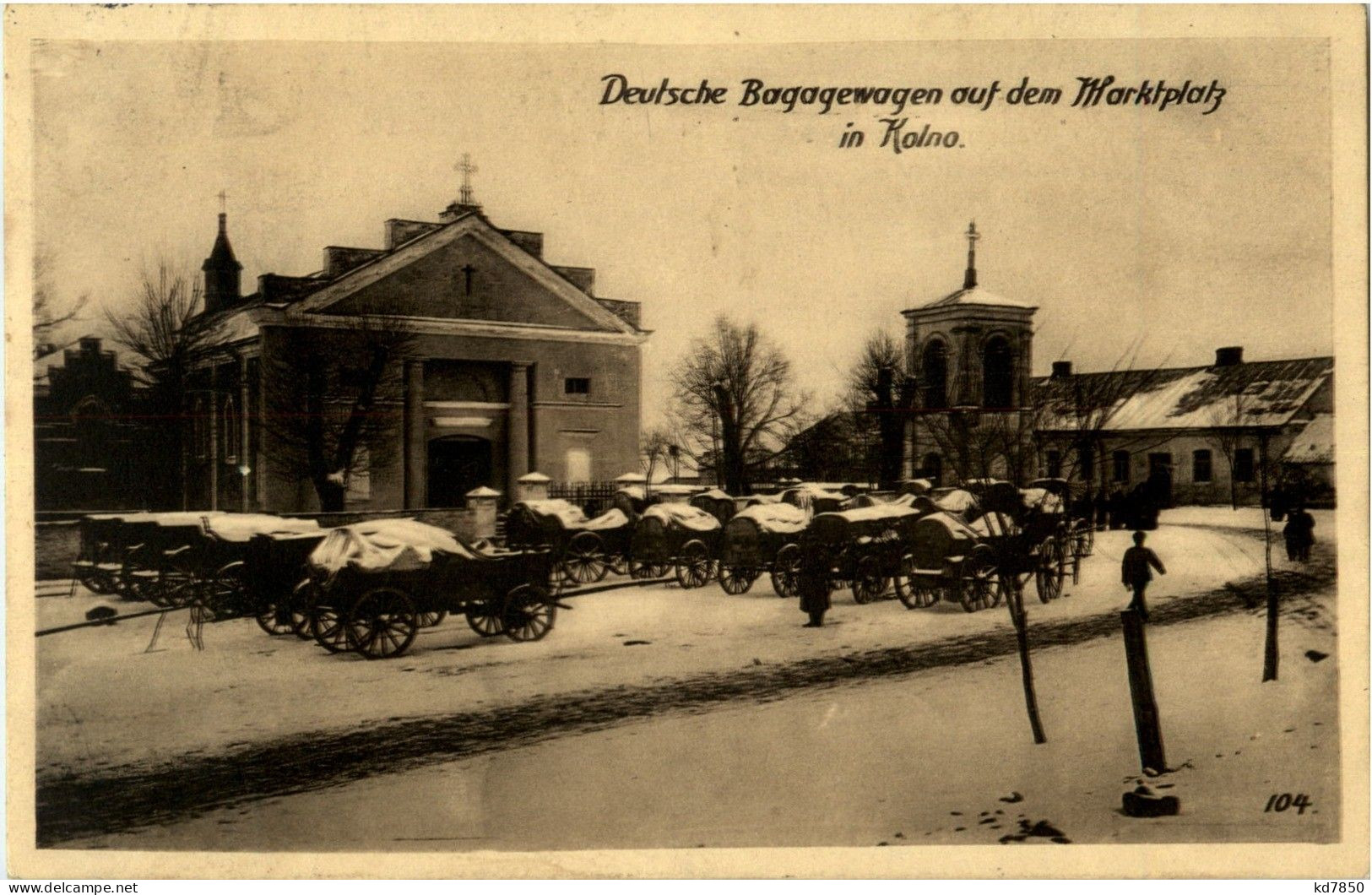 Kolno - Deutsche Bagagewagen Auf Dem Marktplatz - Pologne