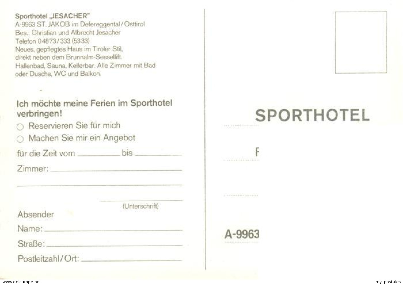 73884887 St Jakob Defereggen Tirol AT Sporthotel Jesacher  - Sonstige & Ohne Zuordnung