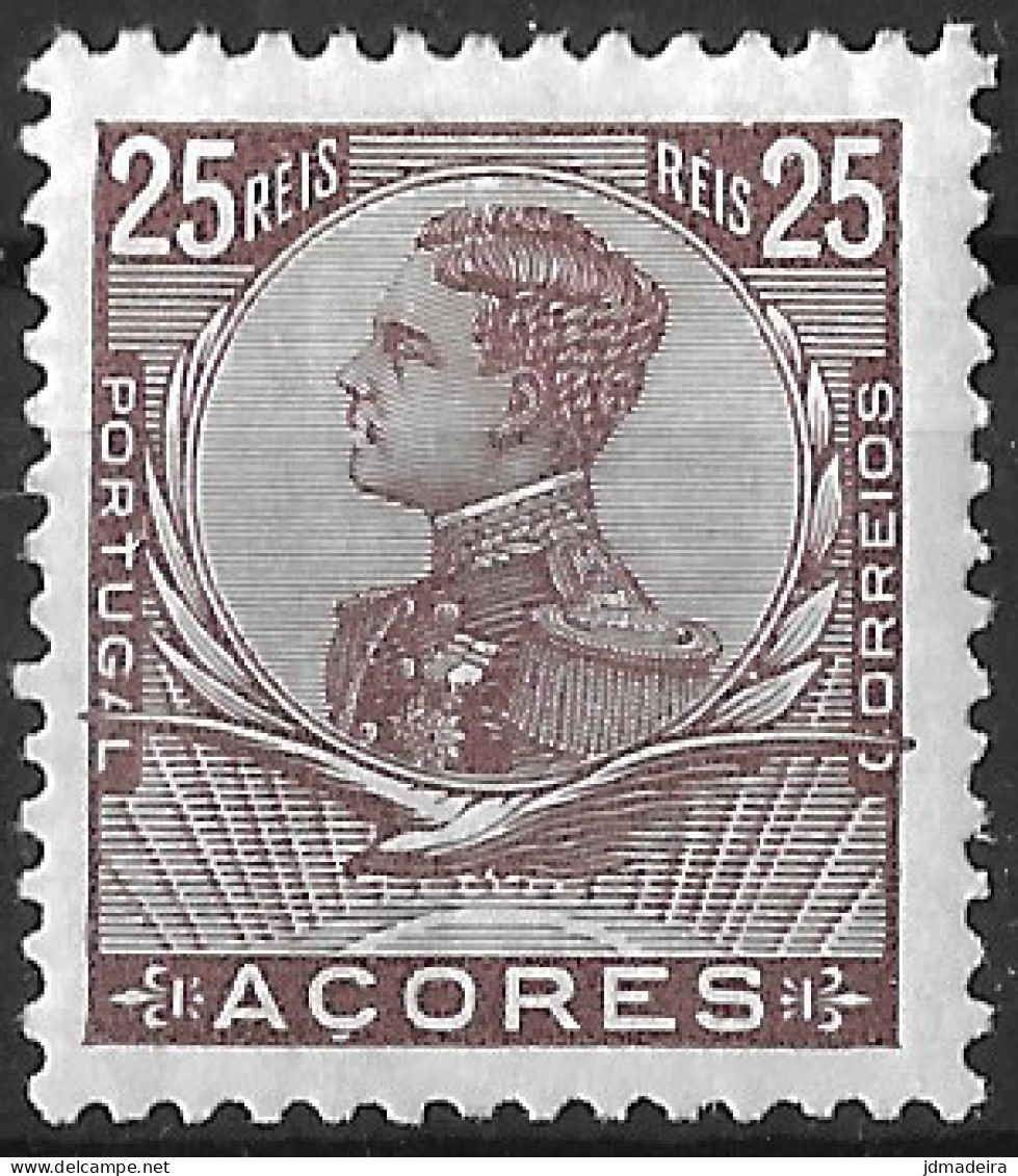 Azores – 1910 King Manuel 25 Réis Perforation 11 3/4 Mint Stamp - Açores