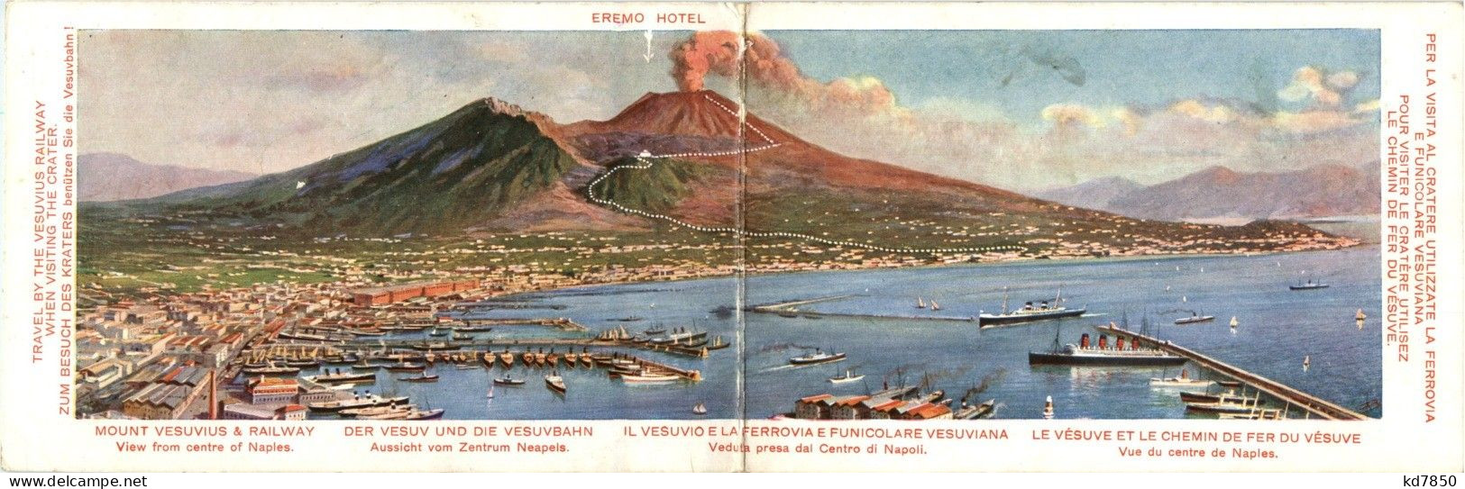 Il Versuvio E La Ferrovia E Funicolare - Klappkarte - Napoli (Naples)
