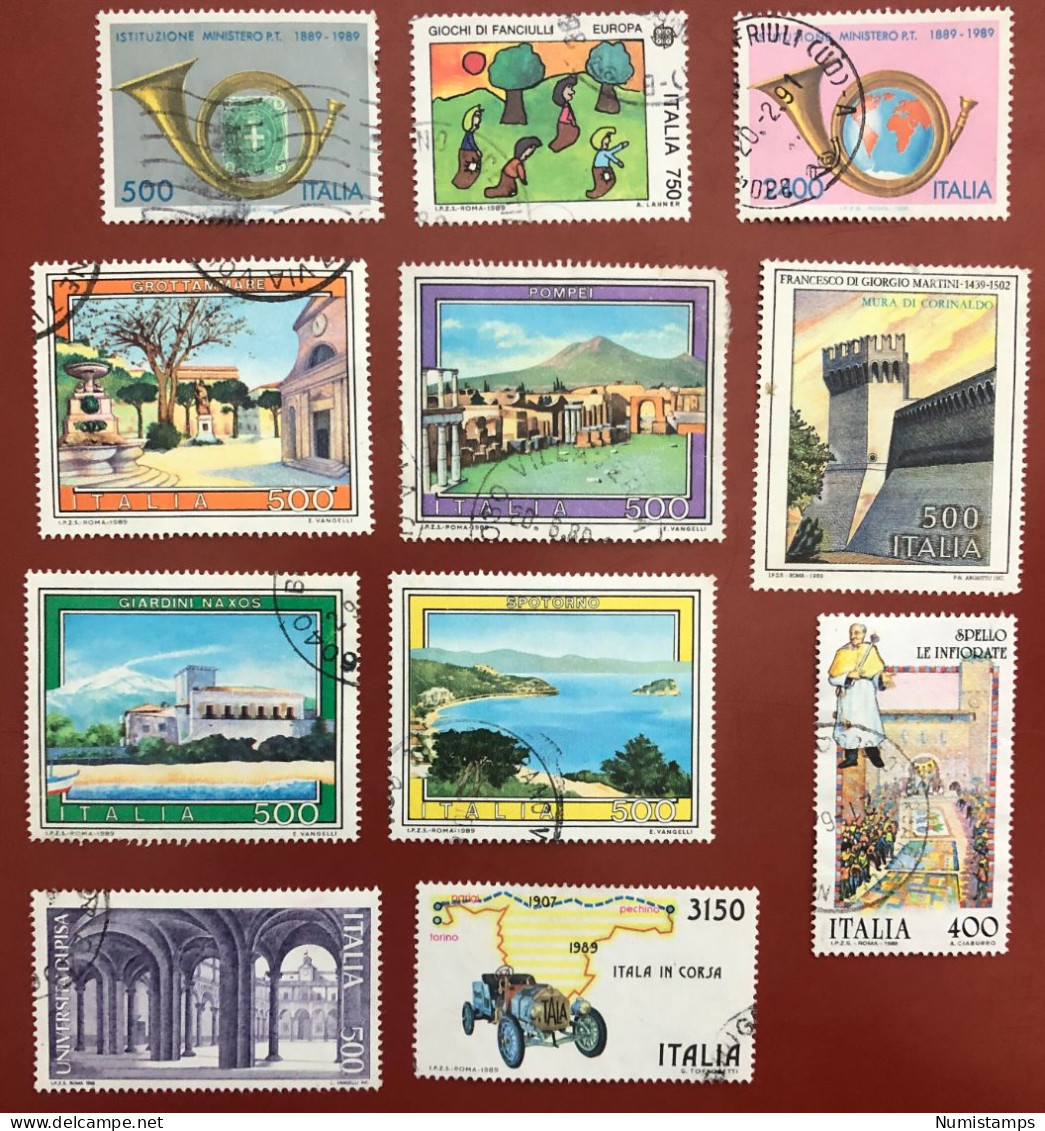 1989 - Italian Republic (11 Used Stamps) ITALY STAMPS - 1981-90: Usados