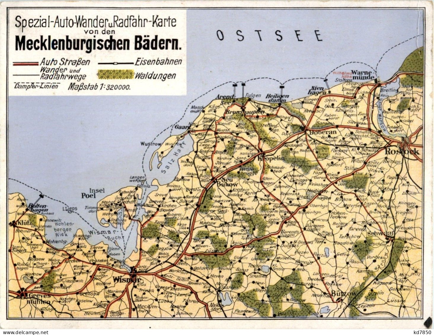 Spezial Karte Mecklenburgischen Bädern - Klappkarte - Wismar