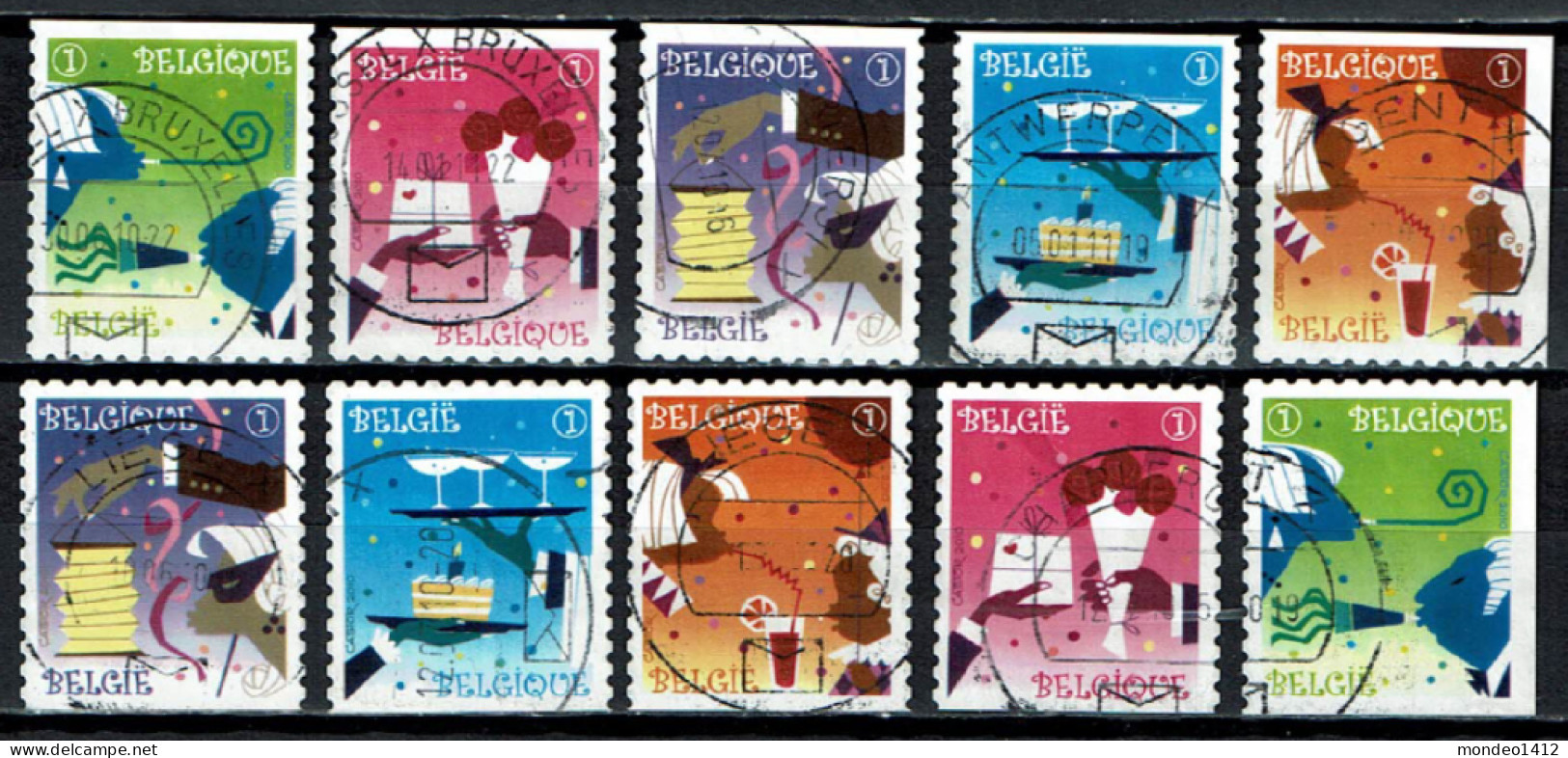 België OBP 4037/4041 - Zegels Uit Boekje B113 - Timbres De Fête - Used Stamps