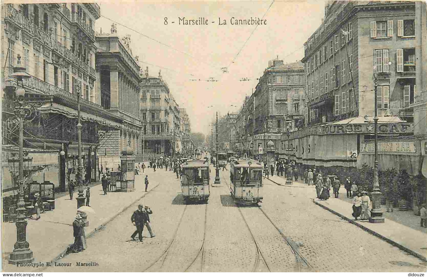 13 - Marseille - La Cannebière - Animée - Tramway - CPA - Voir Scans Recto-Verso - Canebière, Centro
