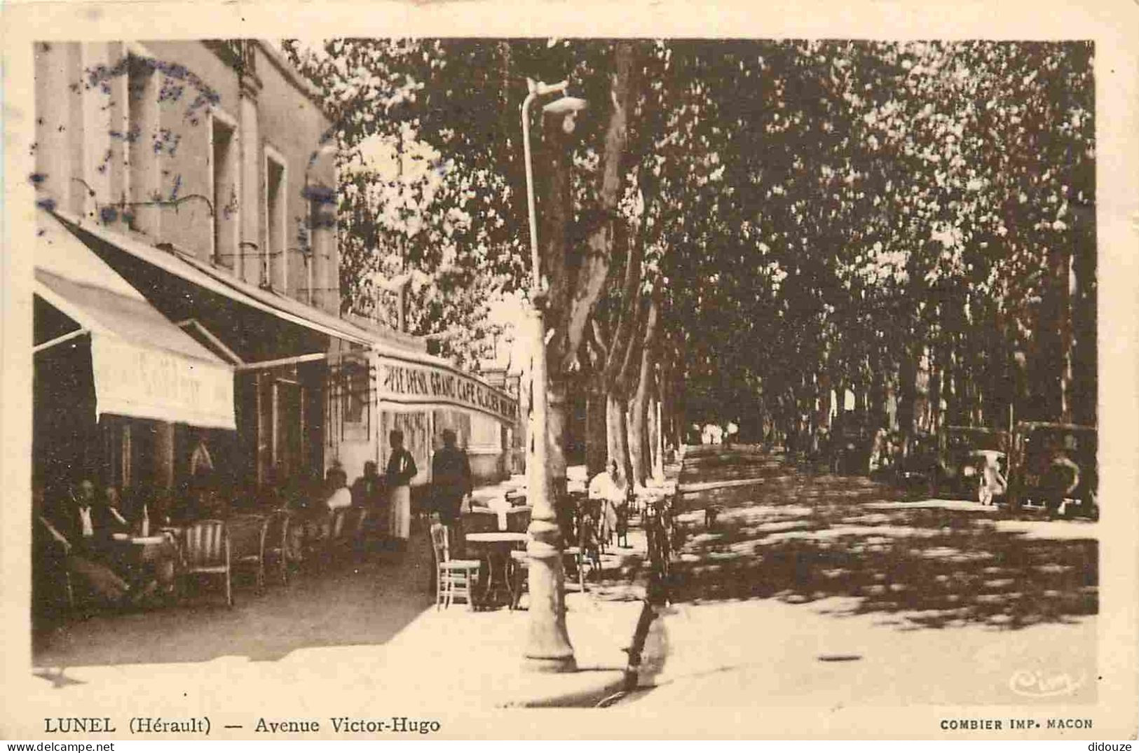 34 - Lunel - Avenue Victor-Hugo - Animée - CPA - Oblitération Ronde De 1942 - Voir Scans Recto-Verso - Lunel