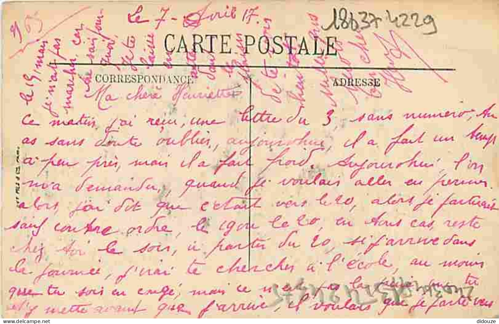 80 - Amiens - L'Ecole Normale - Animée - Correspondance - Voyagée En 1917 - CPA - Voir Scans Recto-Verso - Amiens