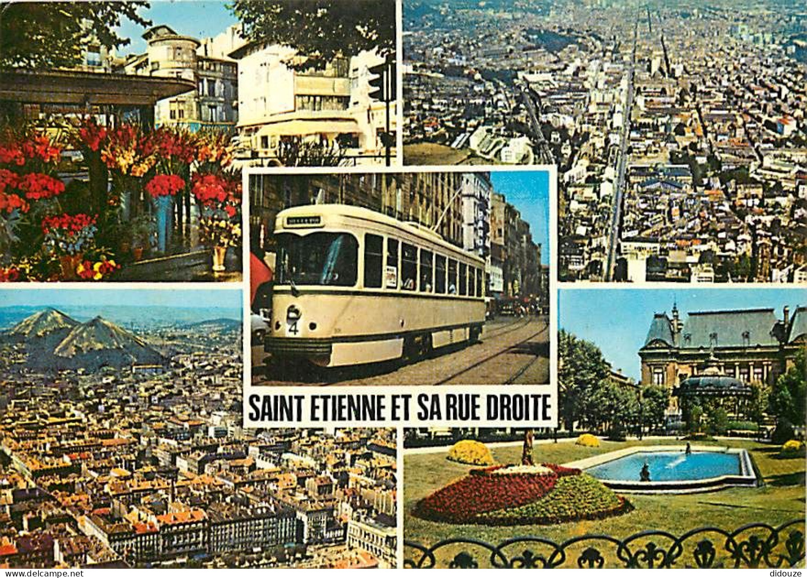 Trains - Tramways - Saint Etienne Et Sa Rue Droite - Multivues - CPM - Voir Scans Recto-Verso - Tramways