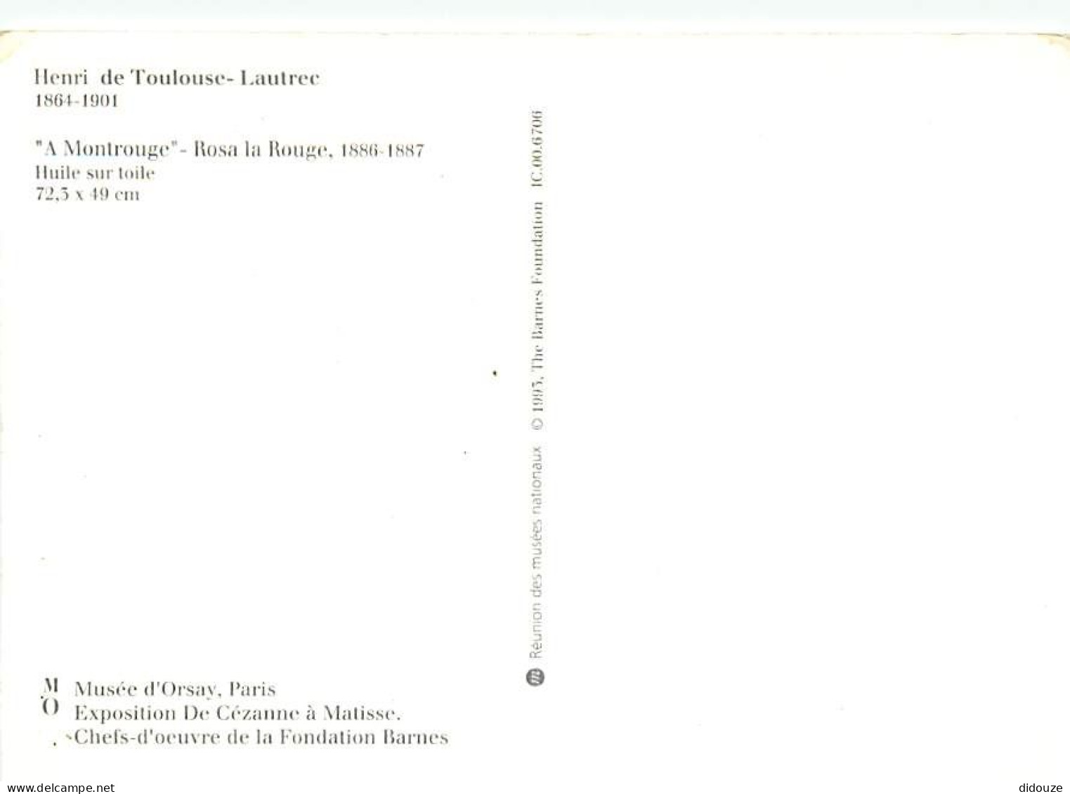 Art - Peinture - Henri De Toulouse Lautrec - A Montrouge- Rosa La Rouge, 1886-1887 - CPM - Voir Scans Recto-Verso - Schilderijen