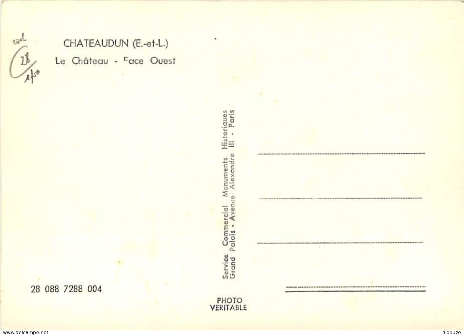 28 - Chateaudun - Le Château - Face Ouest - Mention Photographie Véritable - CPSM Grand Format - Voir Scans Recto-Verso - Chateaudun