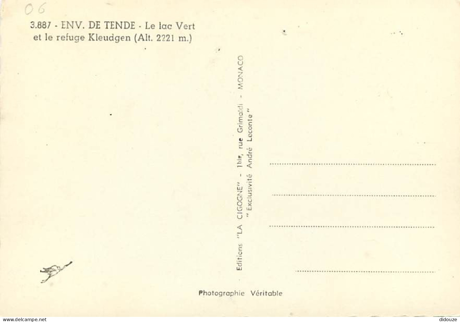 06 - Alpes Maritimes - Environs De Tende - Le Lac Vert Et Le Refuge Kleudgen - Mention Photographie Véritable - Carte De - Sonstige & Ohne Zuordnung