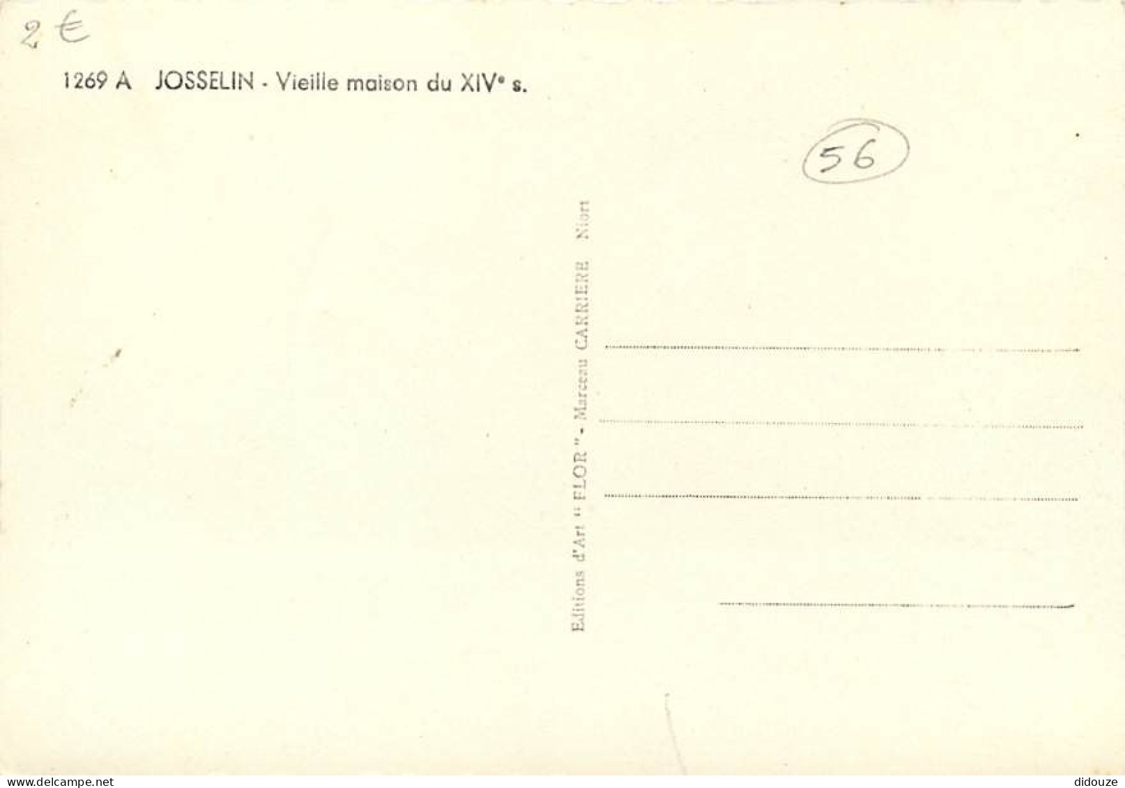 56 - Josselin - Vieille Maison Du XIVe S - CPSM Grand Format - Carte Neuve - Voir Scans Recto-Verso - Josselin