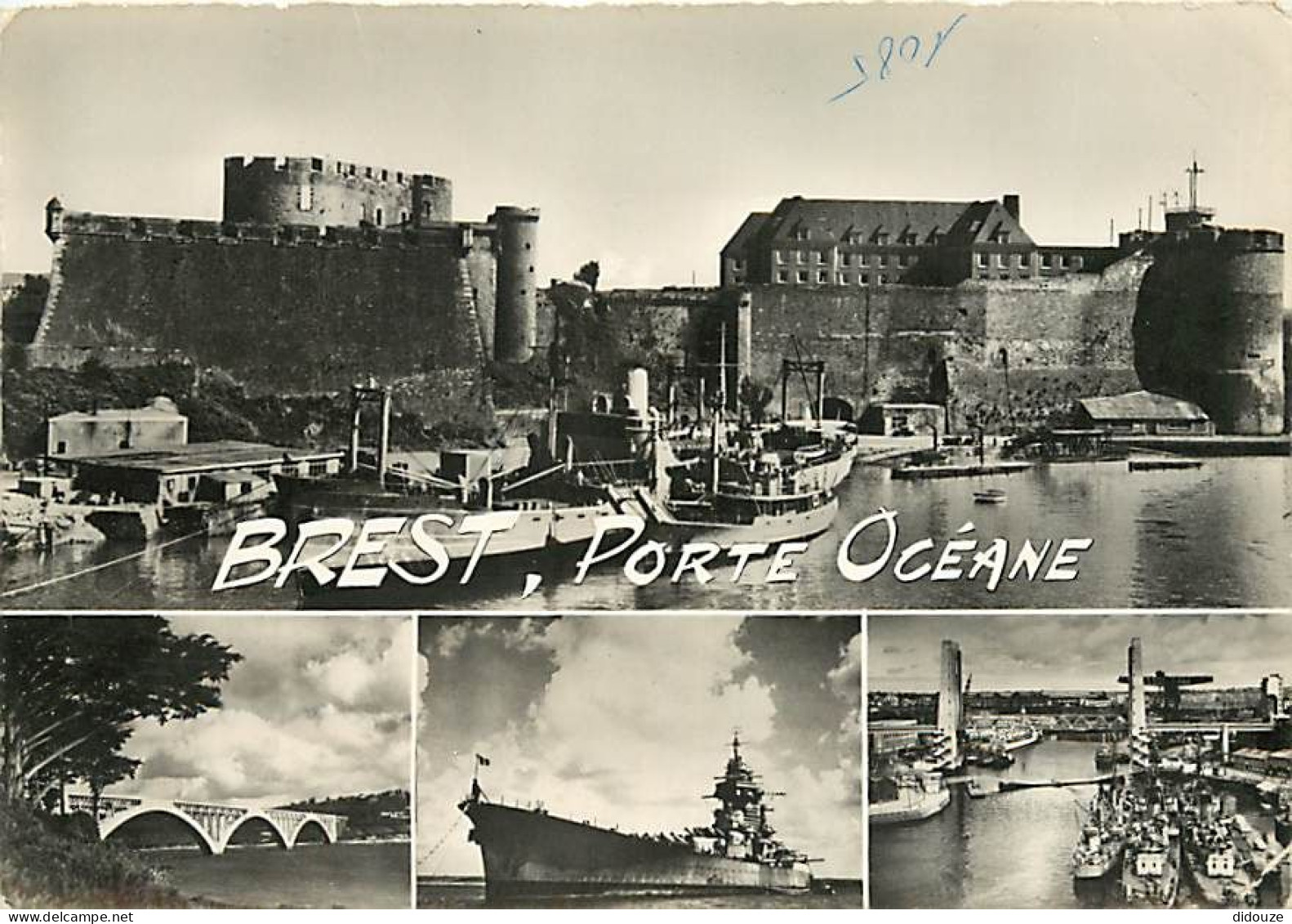 29 - Brest - Porte Océane - Multivues - Bateaux - Mention Photographie Véritable - CPSM Grand Format - Etat Pli Visible  - Brest