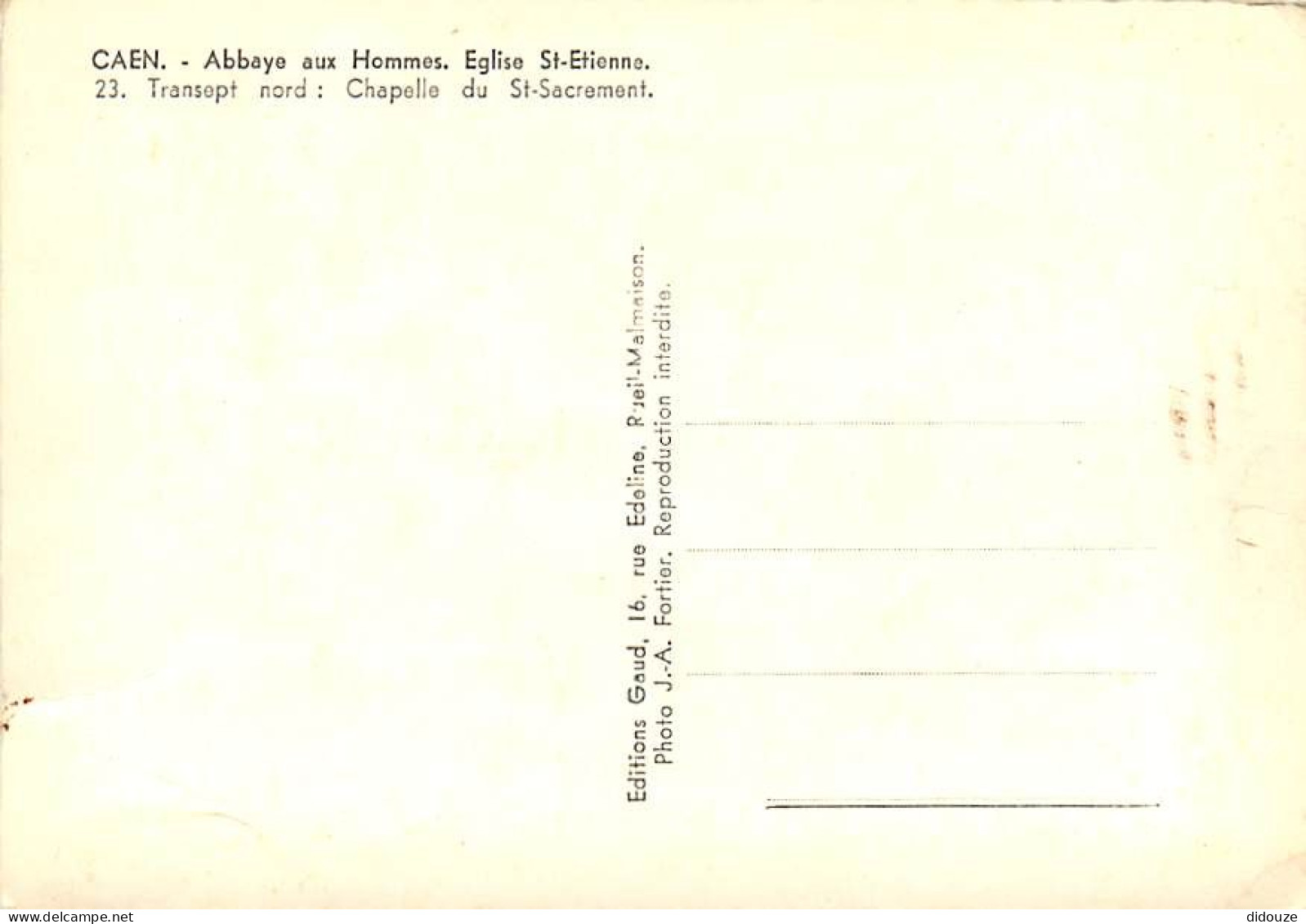 14 - Caen - Abbaye Aux Hommes - Eglise Saint Etienne - Transept Nord : Chapelle Du St-Sacrement - CPSM Grand Format - Vo - Caen