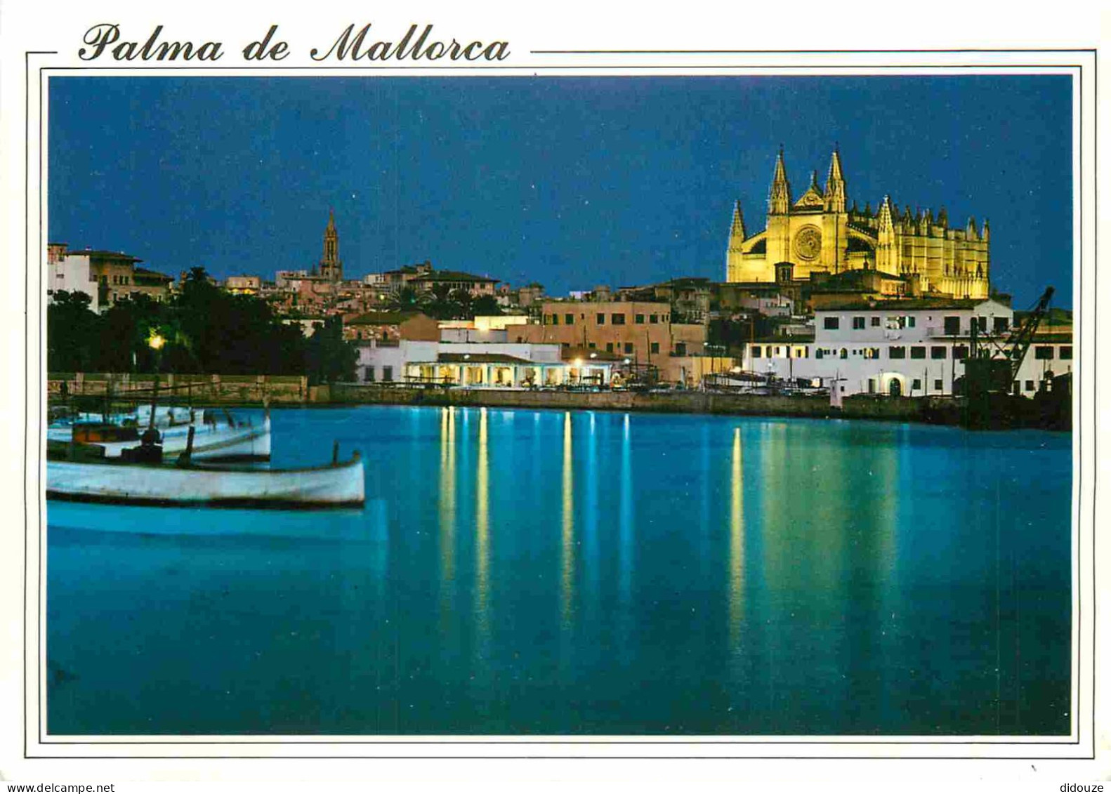 Espagne - Espana - Islas Baleares - Palma De Mallorca - Vista Nocturna De La Catedral Desde El Paseo Maritimo - La Cathé - Palma De Mallorca