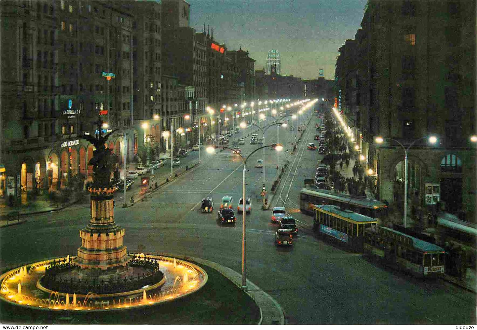 Espagne - Espana - Aragon - Zaragoza - Nocturno - Plaza De Espana Y Avenida De La Independencia - Place D'Espagne Et Ave - Zaragoza