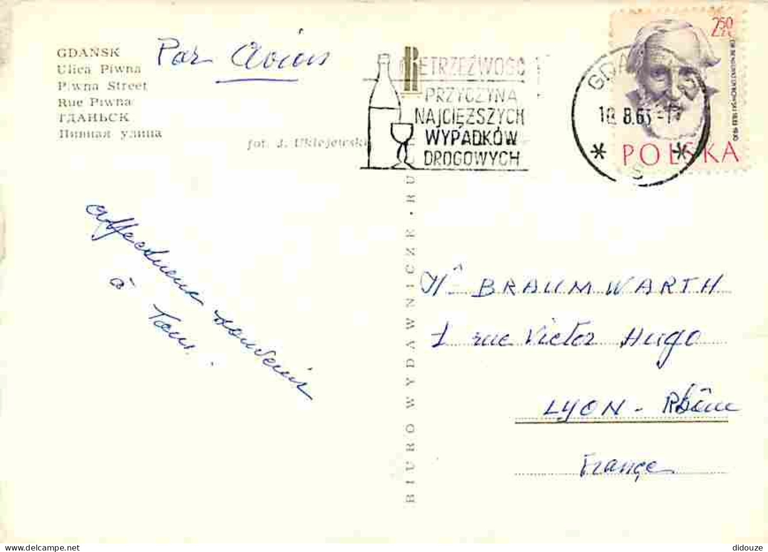 Pologne - Gdansk - Ulica Piwna - Rue Piwna - Voir Timbre De Pologne - Etat Léger Pli Visible - CPM - Voir Scans Recto-Ve - Pologne