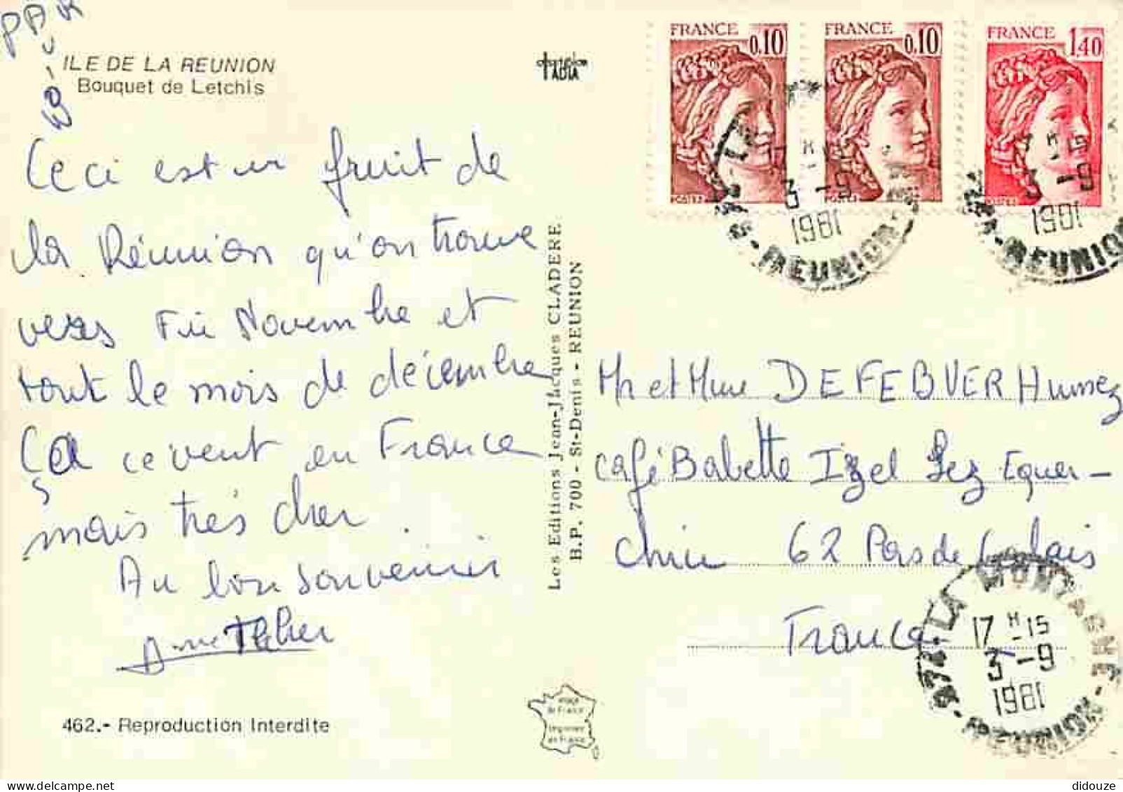 Ile De La Réunion - Bouquet De Letchis - CPM - Voir Scans Recto-Verso - Otros & Sin Clasificación