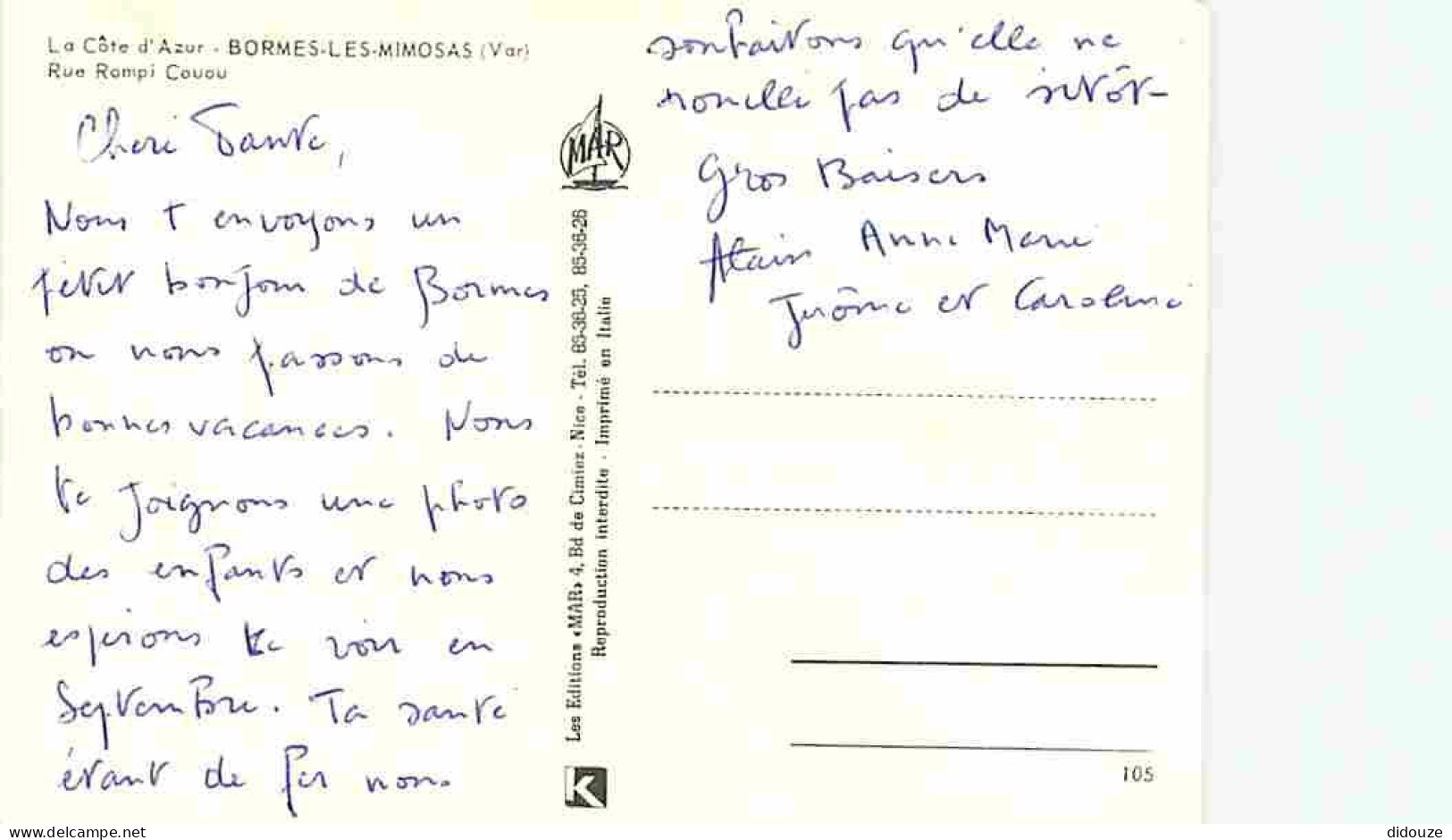 83 - Bormes Les Mimosas - Rue Rompi-Cuou - Fleurs - CPM - Voir Scans Recto-Verso - Bormes-les-Mimosas