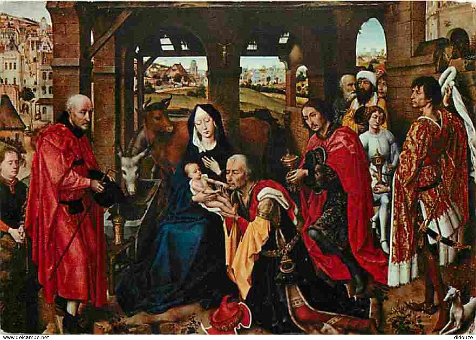 Art - Peinture Religieuse - Rogier Van Der Weyden - De Aanbidding Der Koningen - Flamme Postale - CPM - Voir Scans Recto - Tableaux, Vitraux Et Statues