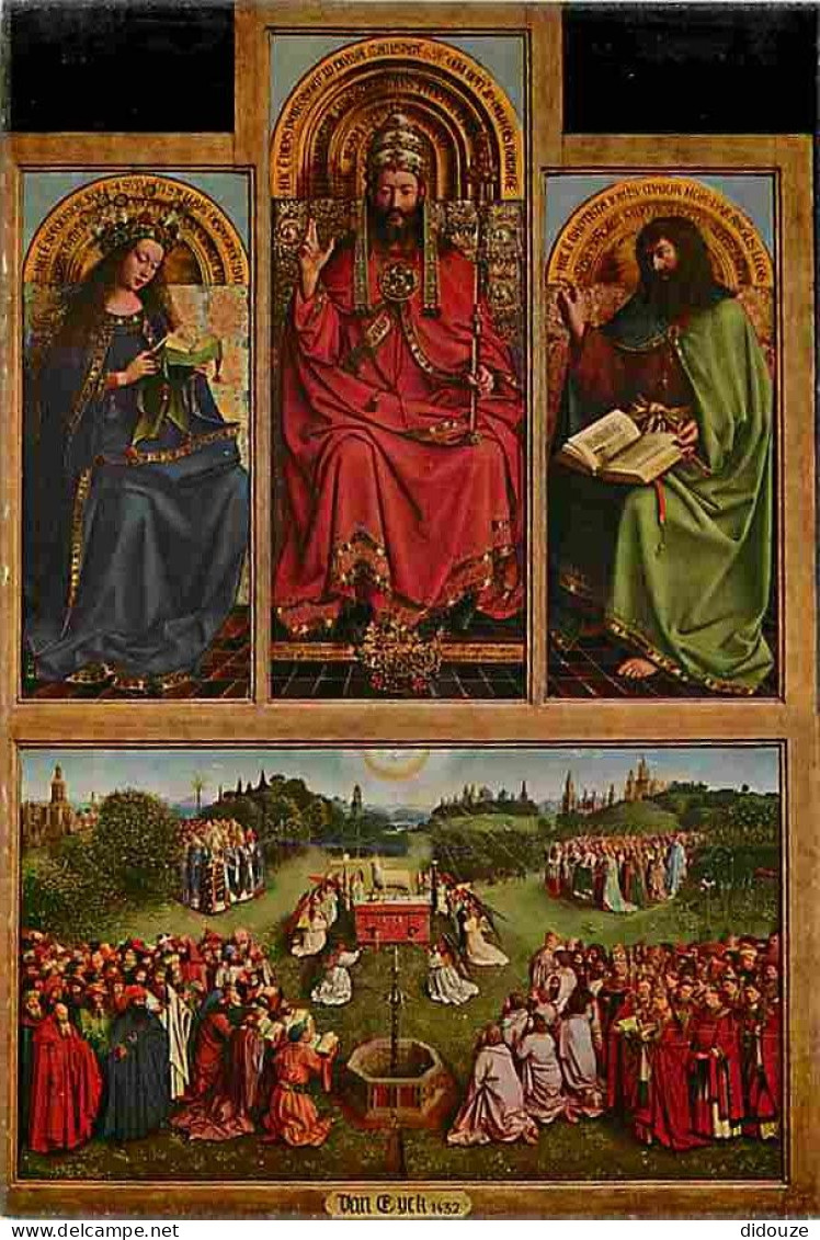 Art - Peinture Religieuse - Van Eyck - Het Lam Gods - Partie Centrale - Gent - Sint-Baafskathedraal - Carte Neuve - CPM  - Schilderijen, Gebrandschilderd Glas En Beeldjes