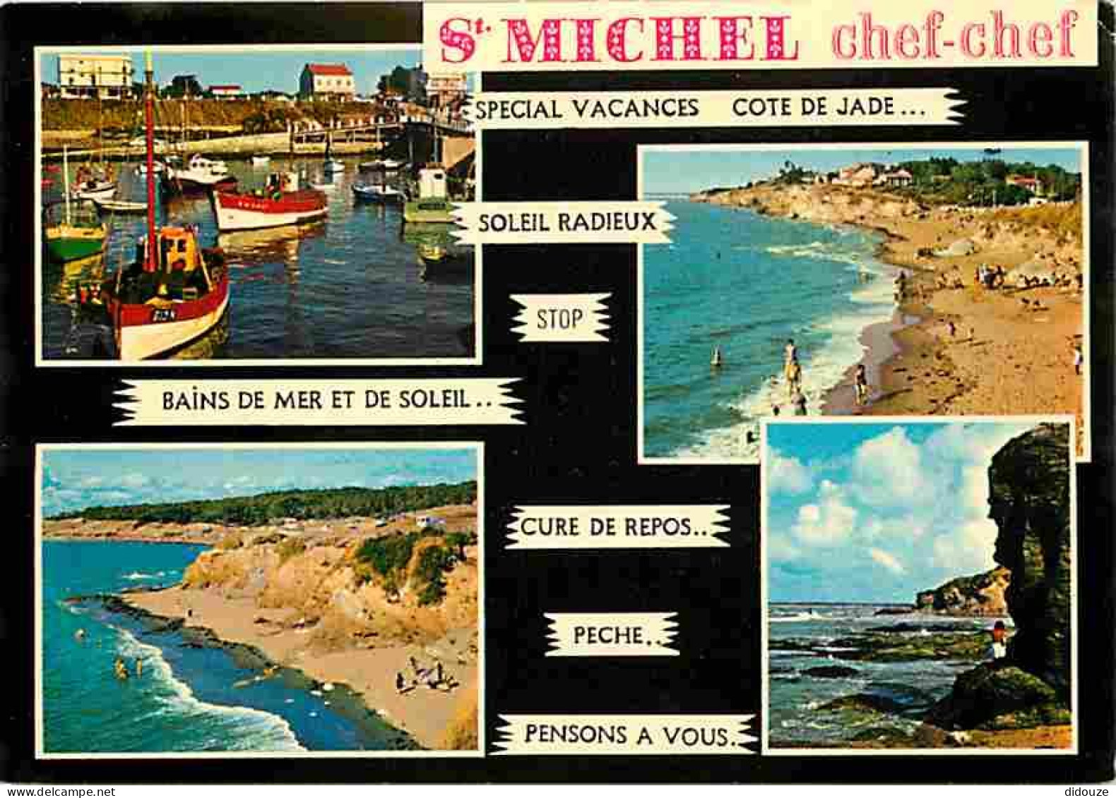 44 - Tharon Plage Saint Michel Chef Chef - Multivues - Plage - Bateaux - CPM - Voir Scans Recto-Verso - Saint-Michel-Chef-Chef