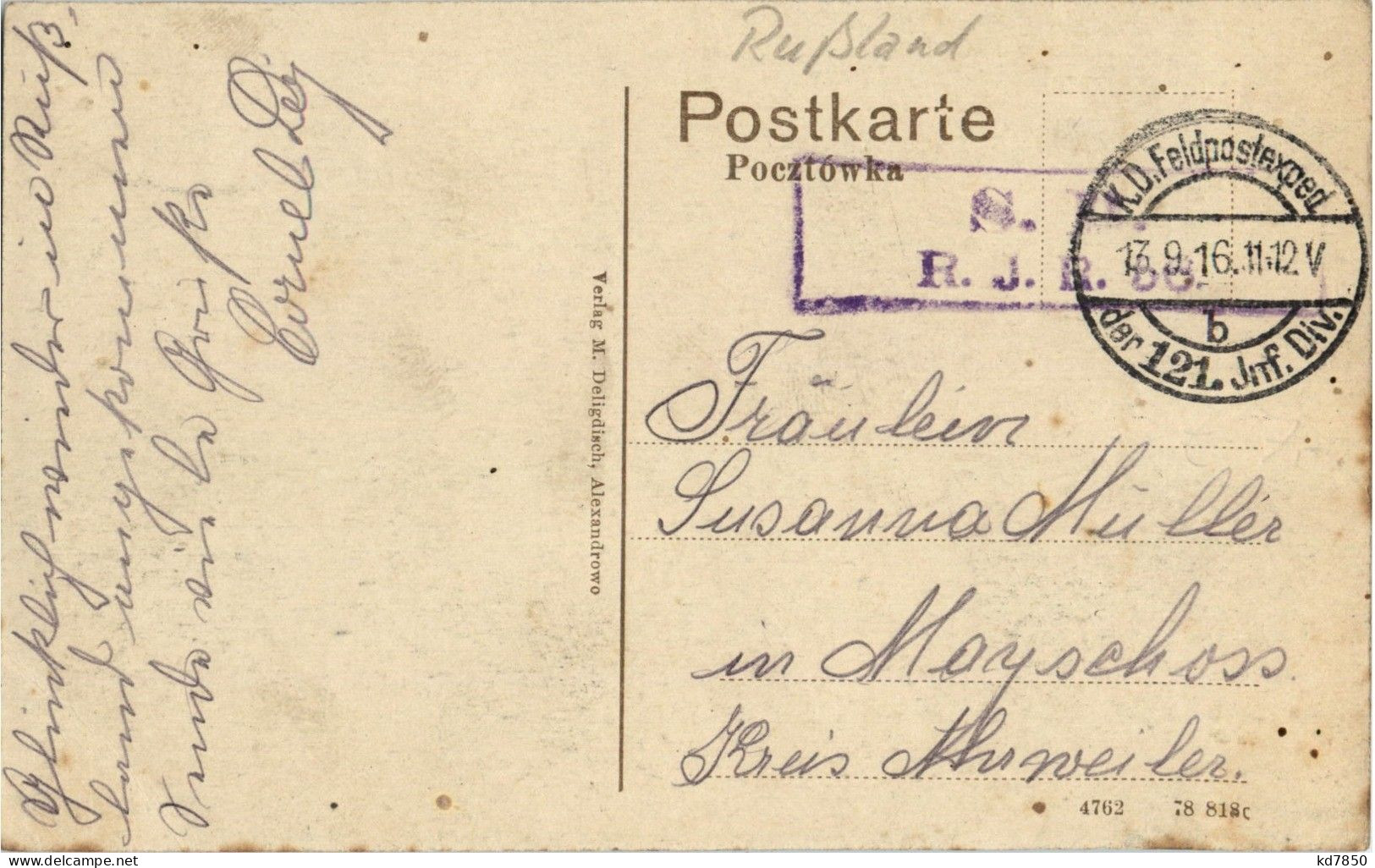 Alexandrowo - Hindenburg Strasse - Feldpost - Polonia