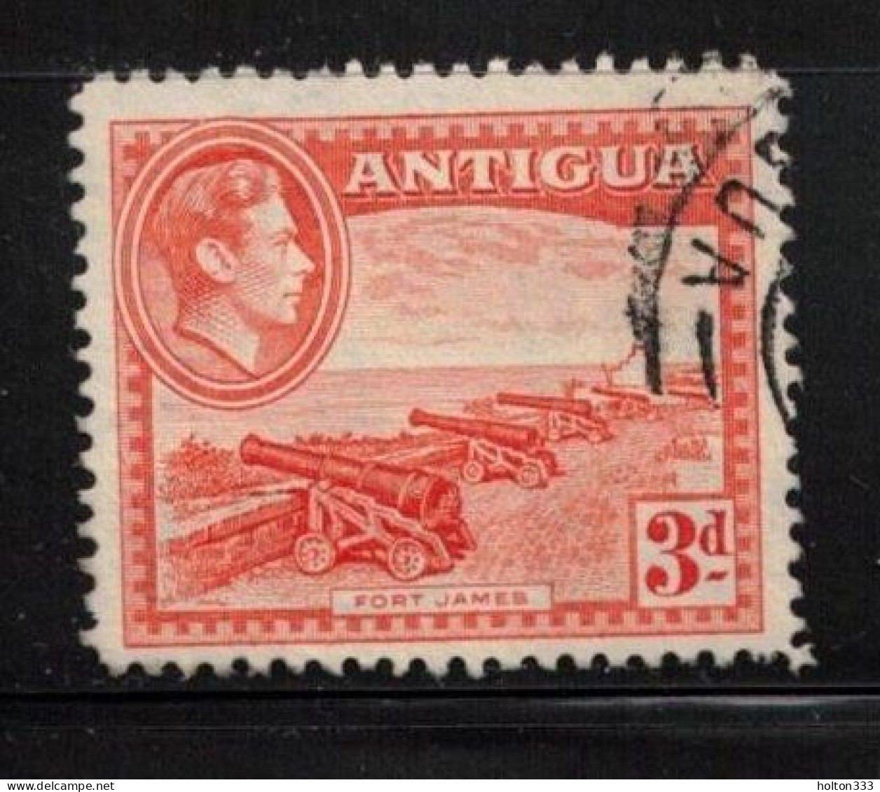 ANTIGUA Scott # 89 Used - KGVI & Cannons At Fort James - 1858-1960 Colonia Británica
