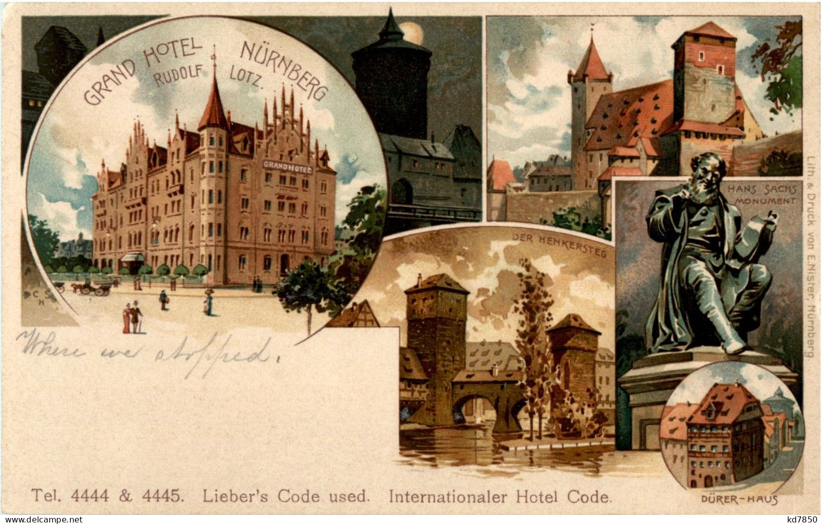 Nürnberg - Grand Hotel Rudolf Lotz - Litho - Nuernberg