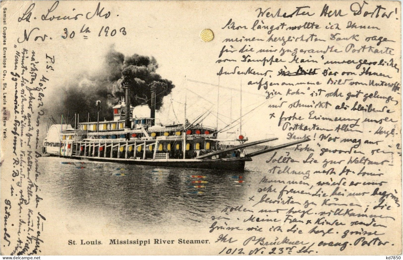 Lichtkarte - St. Louis Mississippi River Steamer - Hold To Light