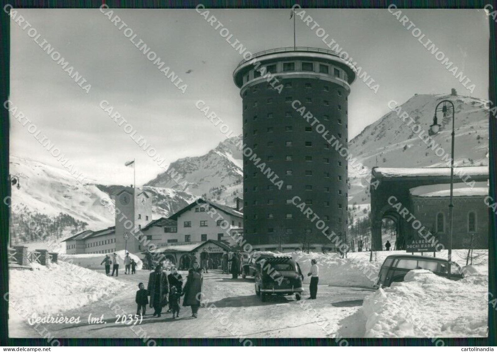 Torino Sestriere Nevicata Auto Foto FG Cartolina KB2107 - Sonstige & Ohne Zuordnung