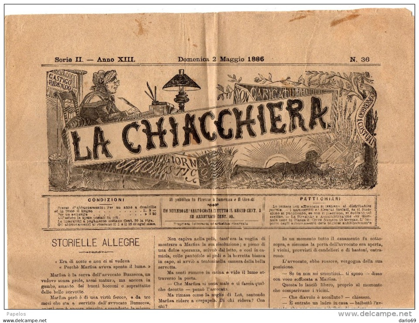 1886 GIORNALE LA CHIACCHIERA - Andere & Zonder Classificatie