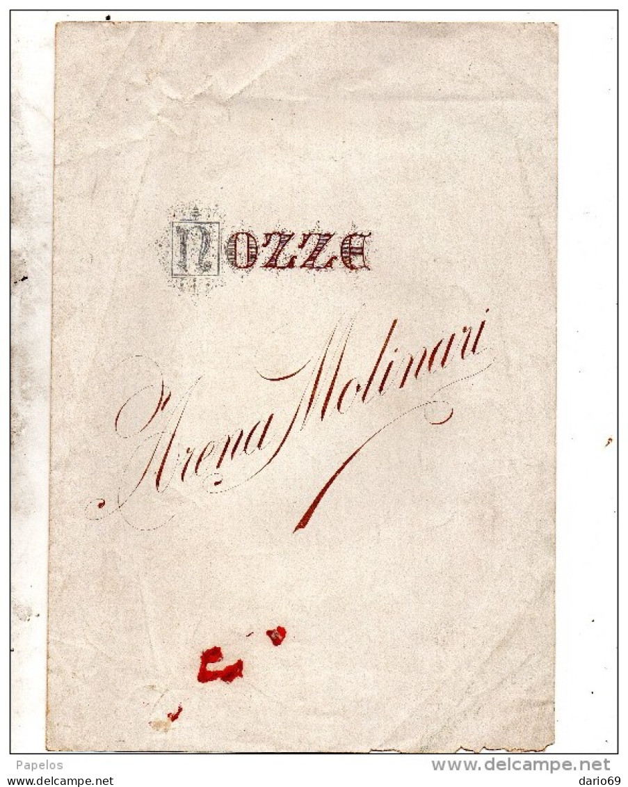 1900 NOZZE TRA ROSINA MOLINARI CON  IL CAVALIERE ALFREDO ARENA - Mariage