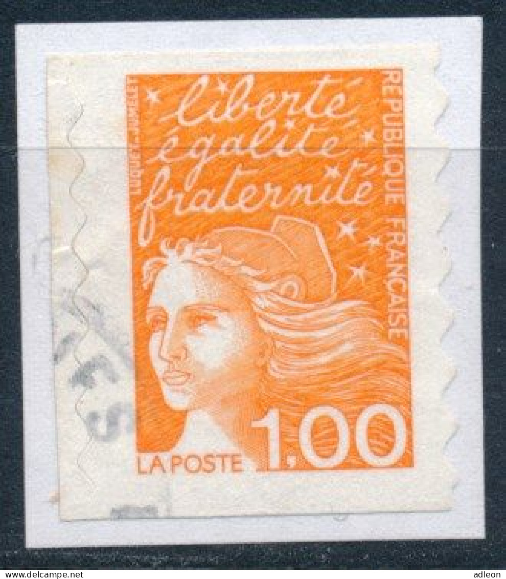 France - Marianne Du 14 Juillet 1,00 Orange Autoadhésif YT A16 (3101) Obl. Sur Fragment - Used Stamps