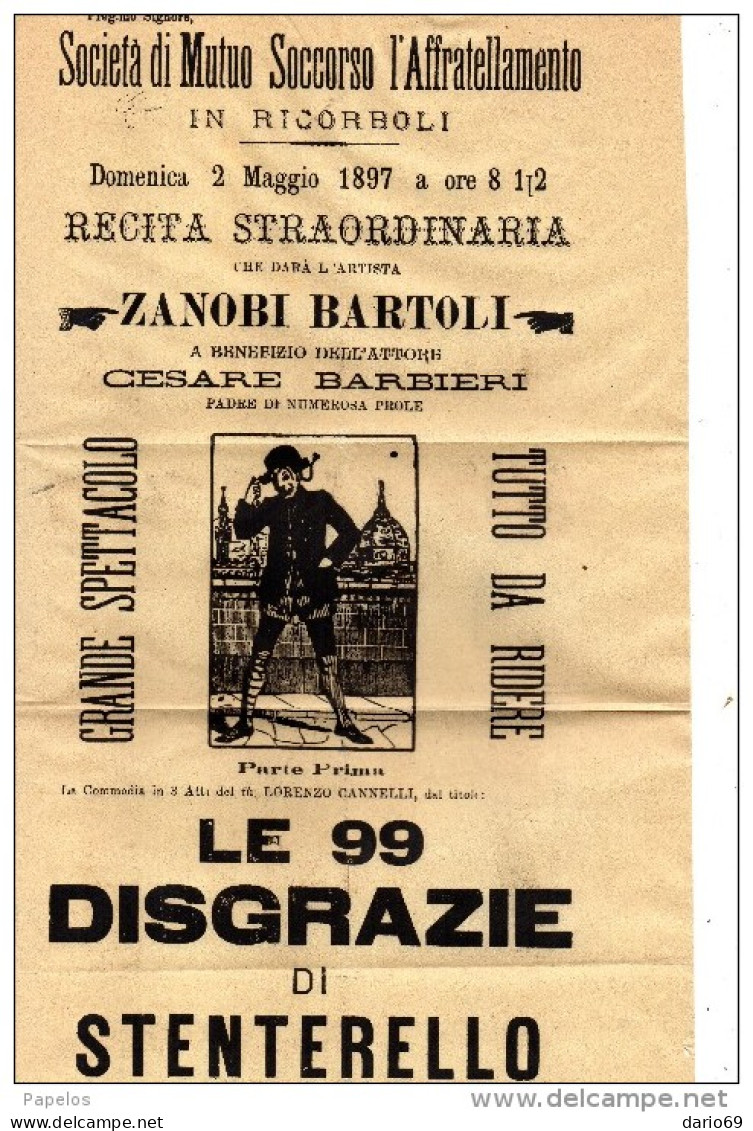 1897 MANIFESTO ZANOBI BARTOLI - Affiches