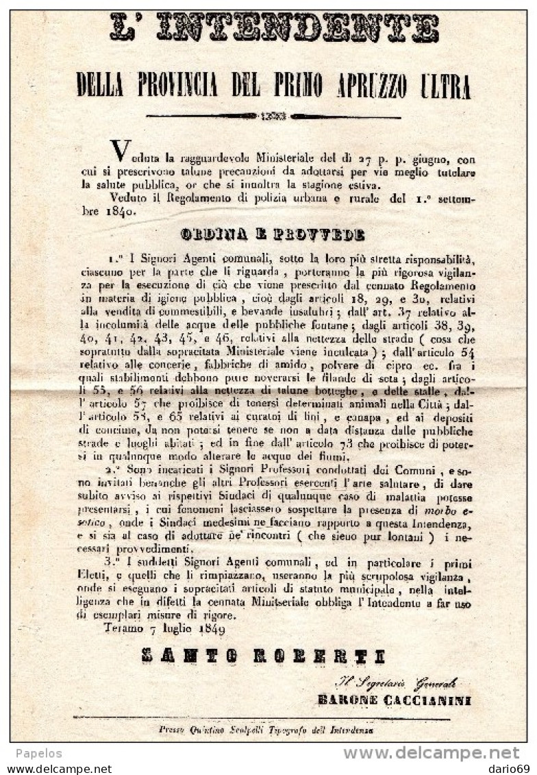 1849 TERAMO - Decrees & Laws