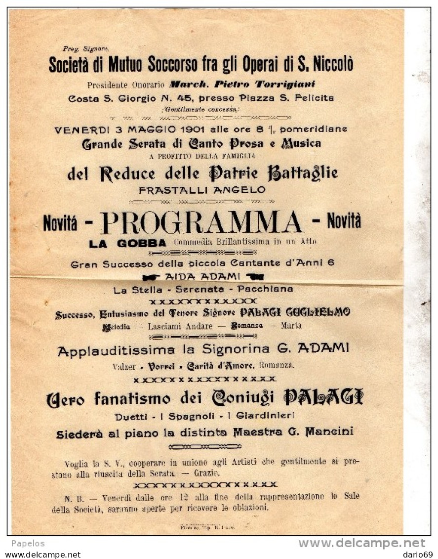 1901 PROGRAMMA - Programme