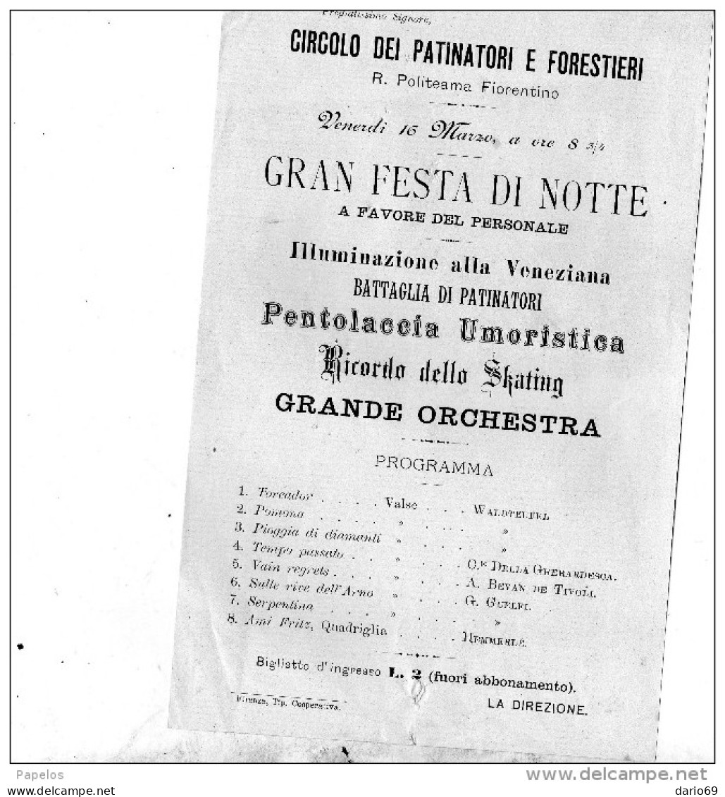 POLITEAMA FIORENTINO - Programs